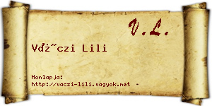 Váczi Lili névjegykártya