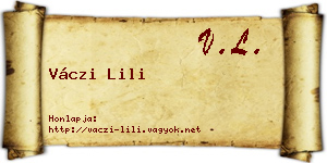 Váczi Lili névjegykártya